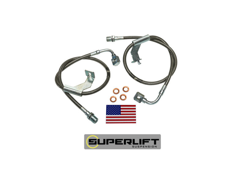 Superlift 1987 GM Pickup/87-91 Blazer/Suburban w/ 8-12in Lift Kit (Pair) Bullet Proof Brake Hoses - 91365