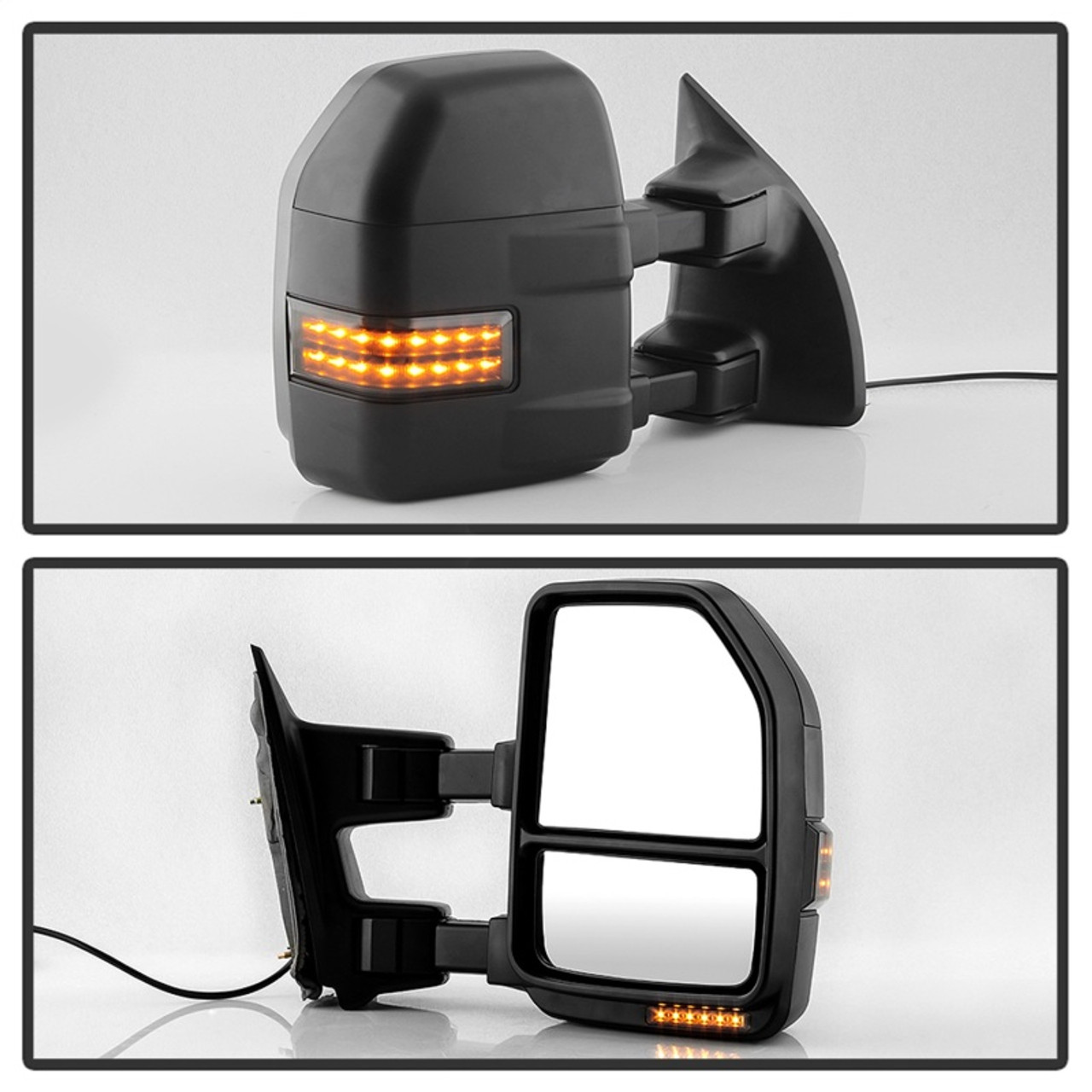 xTune 99-07 Ford Super Duty LED Telescoping Manual Mirrors - Smk (Pair) (MIR-FDSD99S-G4-MA-RSM-SET) - 9943140