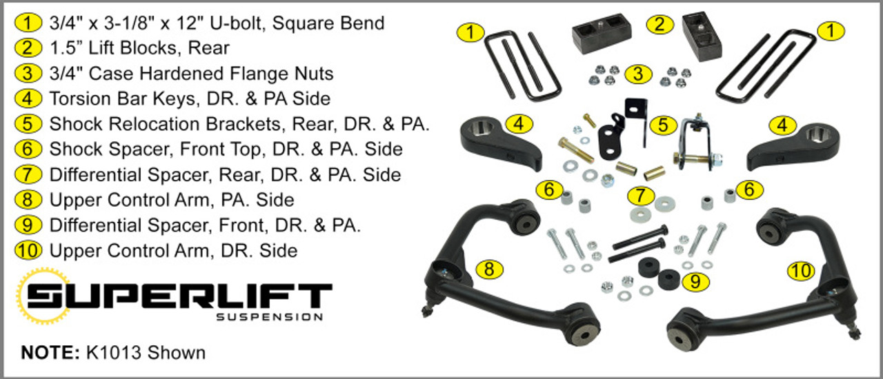 Superlift 2020 Chevy Silverado 2500HD/3500HD - 3in Lift Kit w/ Shock Extensions - K1013