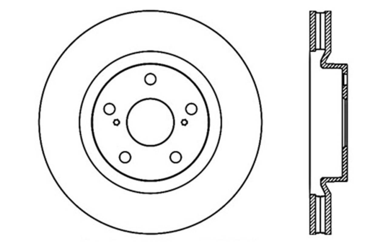 StopTech 07-09 Lexus ES 250/ES 300/ ES330/ES350 SportStop Slotted & Drilled Right Front Rotor - 127.44146R