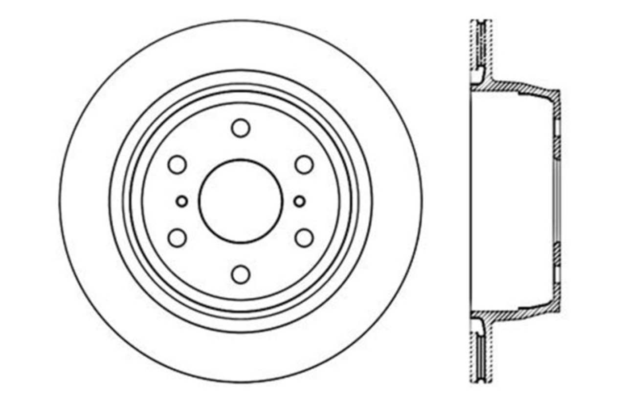 StopTech 07-10 GMC Sierra (w/ Rear Drum) / 07-09 GMC Yukon Rear Left Slotted & Drilled Rotor - 127.66065L