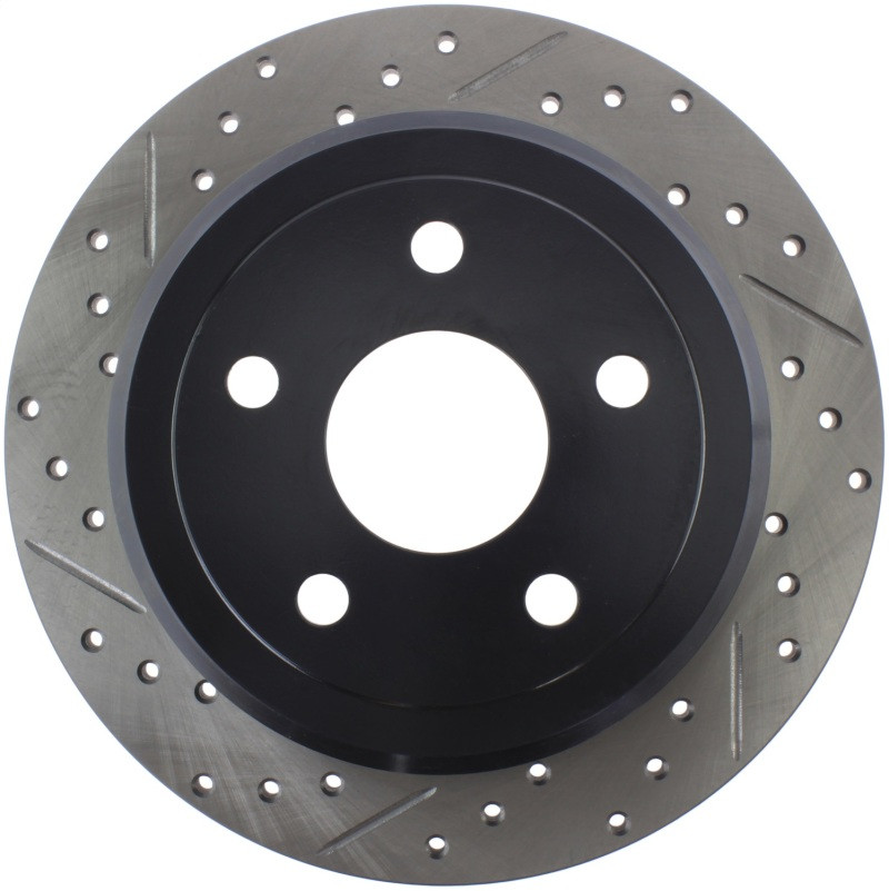 StopTech Power Slot 07-13 Jeep Wrangler Rear Right Drilled & Slotted Rotor - 127.67067R