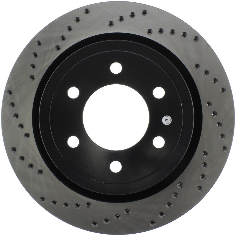 StopTech 2019 Ford Raptor w/ Electronic Parking Brake Sport Cross Drilled Right Rear Rotor - 128.65153R