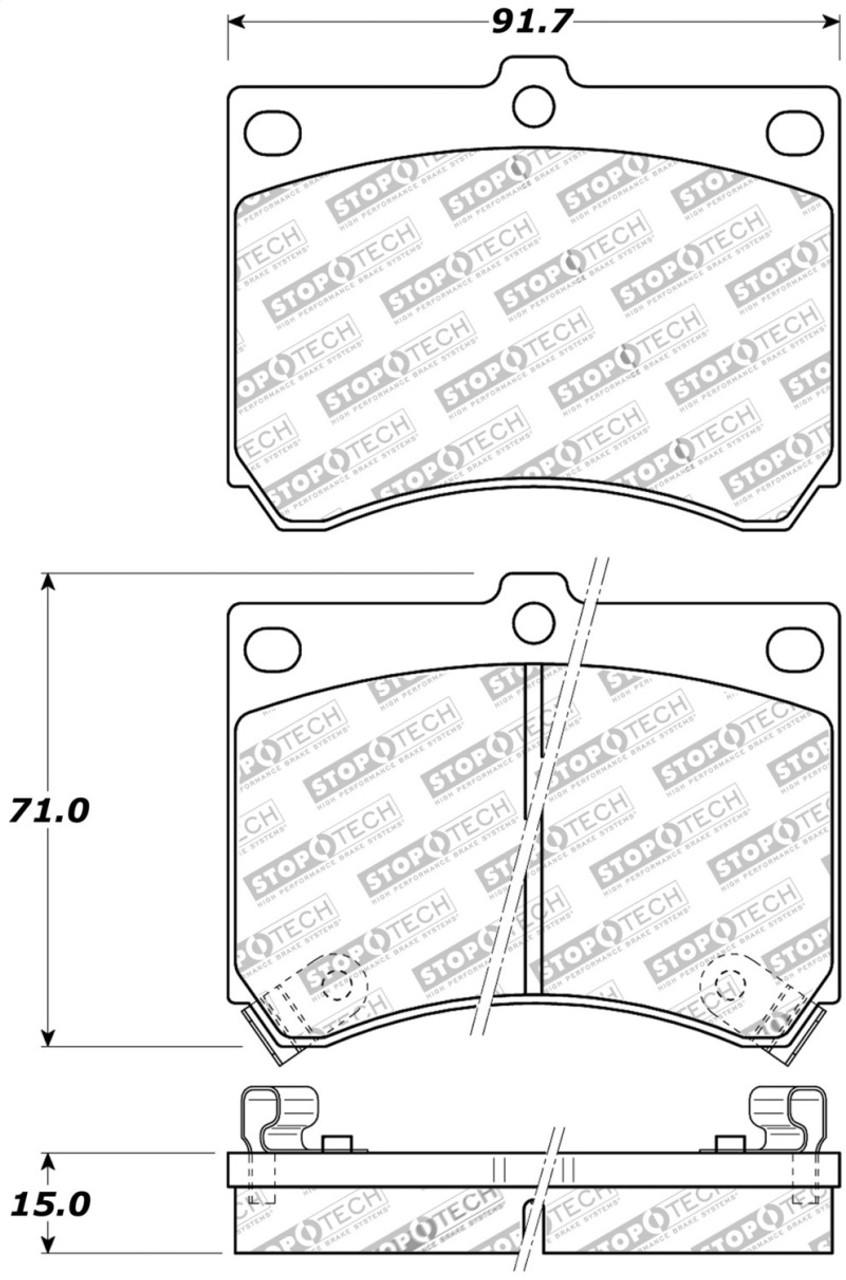 StopTech Street Touring 91-03 Ford Escort ZX2 / 92-95 Mazda MX-3 Front Brake Pads - 308.04730