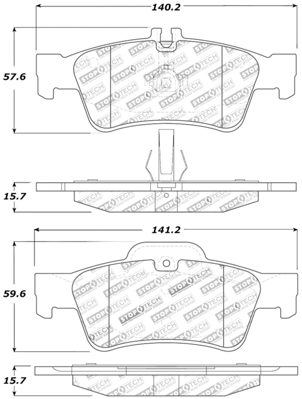 StopTech Street Touring Mercedes Benz Rear Brake Pads - 308.09860