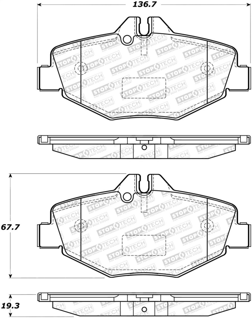 StopTech Street Brake Pads - 308.09870