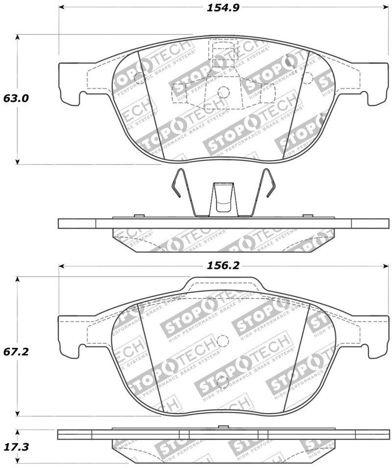 StopTech Street Touring 04-09 Mazda 3 Front Brake Pads - 308.10440