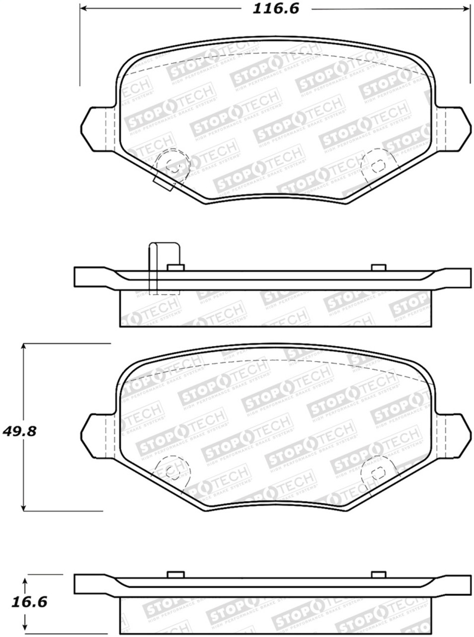 StopTech Street Brake Pads - Front - 308.17190