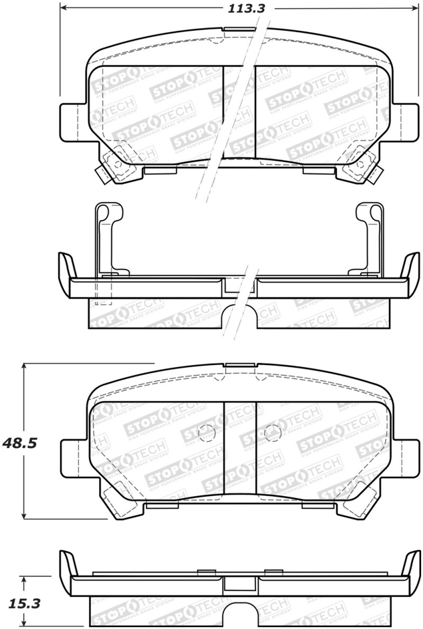 StopTech Street Brake Pads - Front - 308.18060
