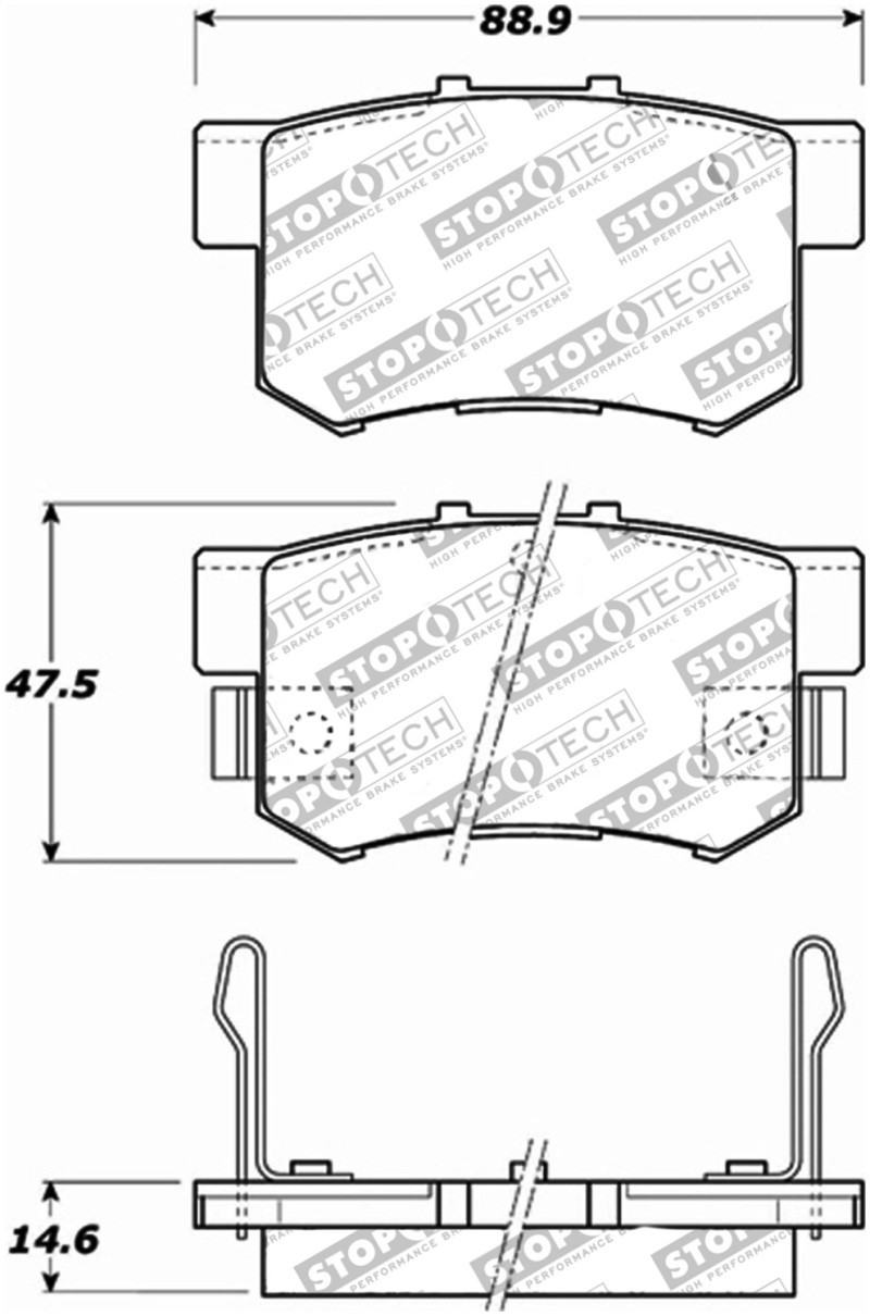 StopTech Performance 00-09 Honda S2000 / 92-07 Accord / 04-10 Acura TSX / 02-06 RSX Rear Brake Pads - 309.05370