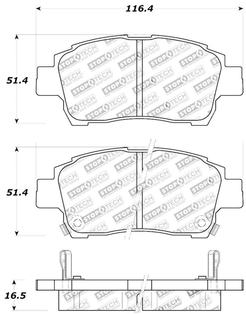 StopTech Performance 00-05 Celica GT-S Rear Brake Pads - 309.08230