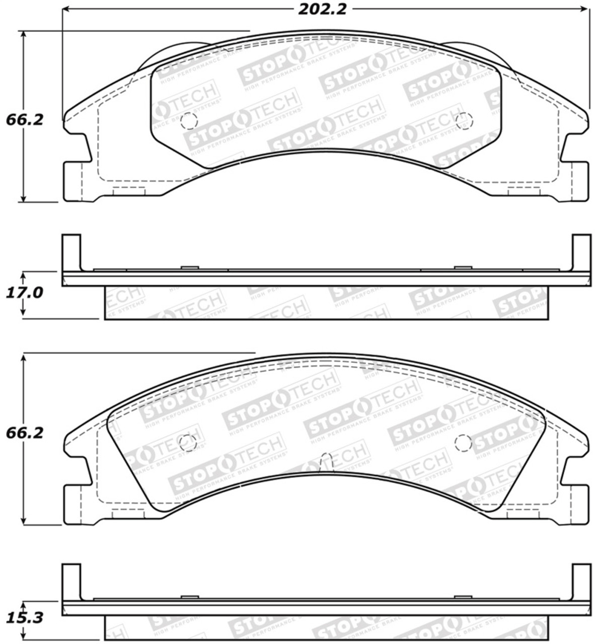 StopTech Sport Brake Pads w/Shims - Front - 309.13290
