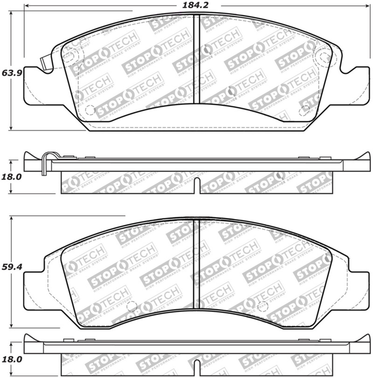 StopTech 08-17 Cadillac Escalade Street Performance Front Brake Pads - 309.13630