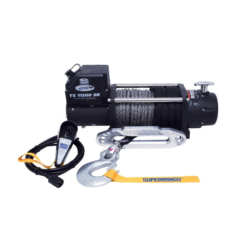 Superwinch 11500 LBS 12V DC 3/8in x 80ft Synthetic Rope Tiger Shark 11500 Winch - 1511201