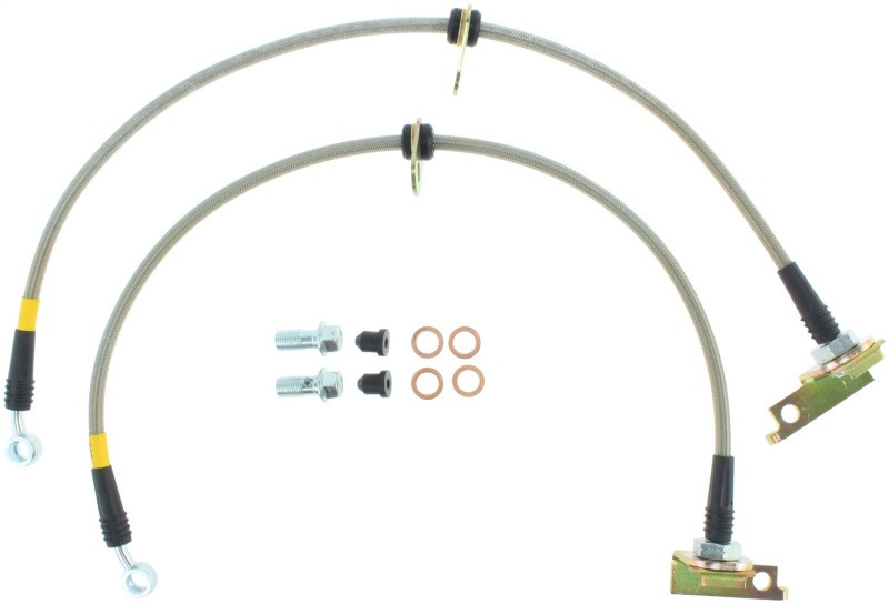 StopTech 11-15 Honda CR-Z / 09-14 Honda Fit Stainless Steel Front Brake Lines - 950.40018
