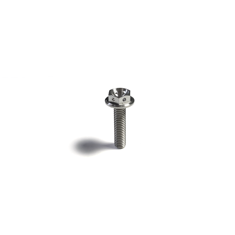 Ticon Industries Titanium Bolt Flanged M6x25x1TP 10mm 6pt Head Drilled - 126-00413-0525