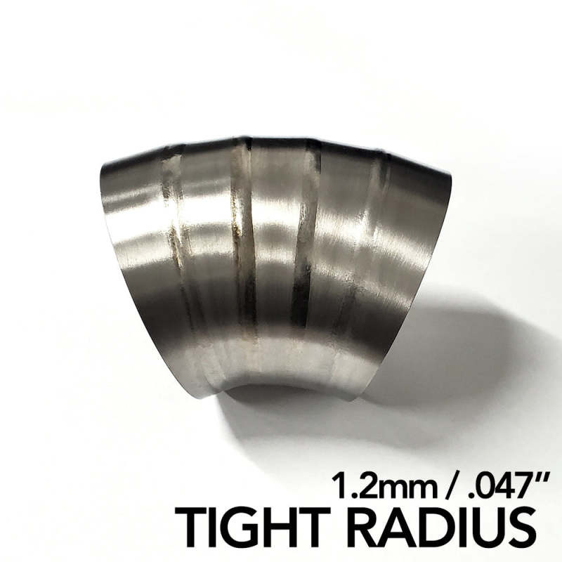 Ticon Industries 3in Dia 1.14D Tight Rad 45Deg Bend 1.2mm/.047in Pre Welded Titanium Pie Cut - 5pk - 141-07620-1314