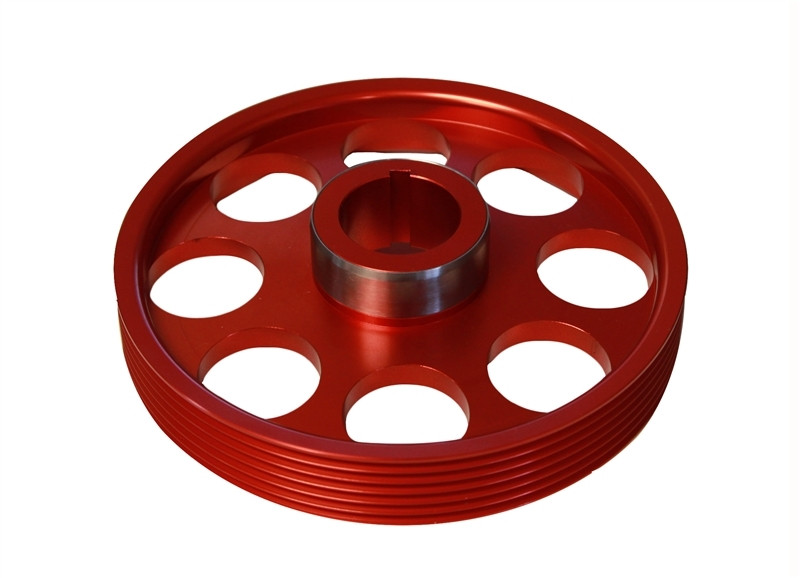 Torque Solution Lightweight Crank Pulley (Red): Hyundai Genesis Coupe 3.8 2010+ - TS-GEN-005R
