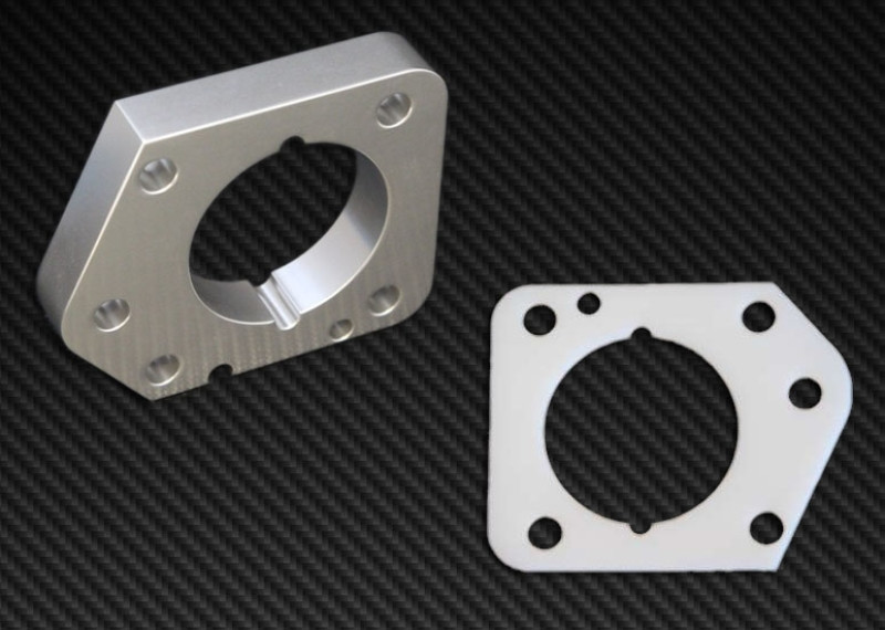 Torque Solution Throttle Body Spacer (Silver): Honda Civic LX/EX/DX 2006-2011 - TS-TBS-013