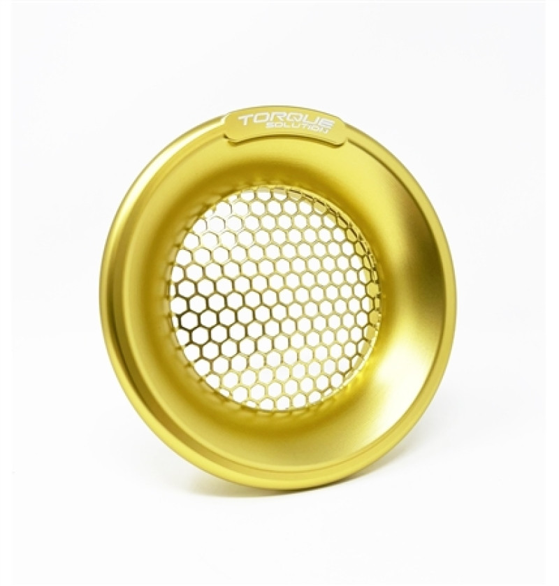 Torque Solution Billet Turbo Velocity Stack Shield For 4in Inlet - Gold - TS-VS-740-GD