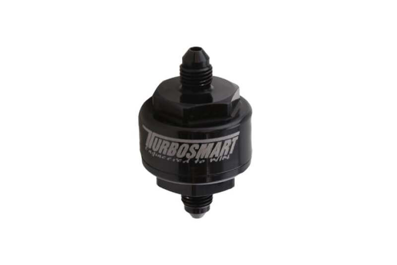 Turbosmart Billet Turbo Oil Feed Filter w/44 Micron Pleated Disc -4AN Male Inlet - Black - TS-0804-1002