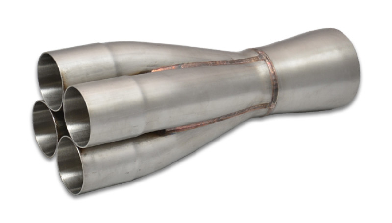 Vibrant 4-1 SS Merge Collectors (1-7/8in Inlet Slipover ID 2-1/2in Merge Outlet OD) Single Unit - 10305