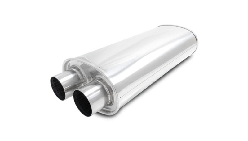 Vibrant Streetpower Oval Muffler 2.50in Dual Inlet/Outlet 18in Body Length - 10538
