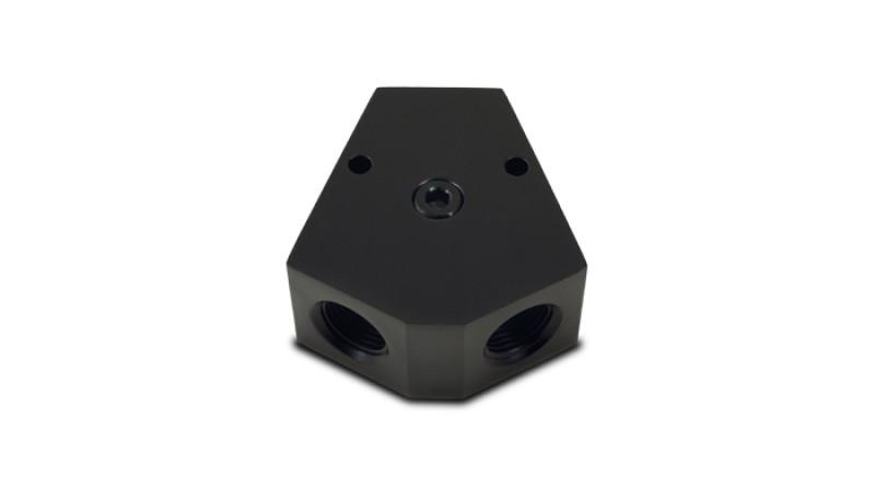 Vibrant Billet Aluminum Y-Block Fitting with 1/8in NPT Port - 1/2in NPT x 1/2in NPT x 1/2in NPT - 10822