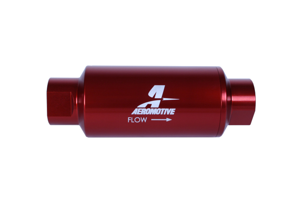 Aeromotive In-Line Filter - (AN-10) 10 Micron Microglass Element Red Anodize Finish - 12340