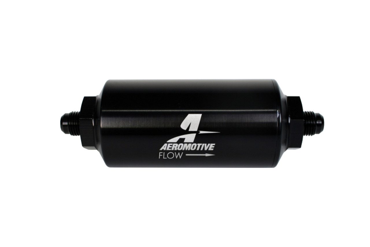 Aeromotive In-Line Filter - (AN-6 Male) 10 Micron Microglass Element Bright Dip Black Finish - 12345