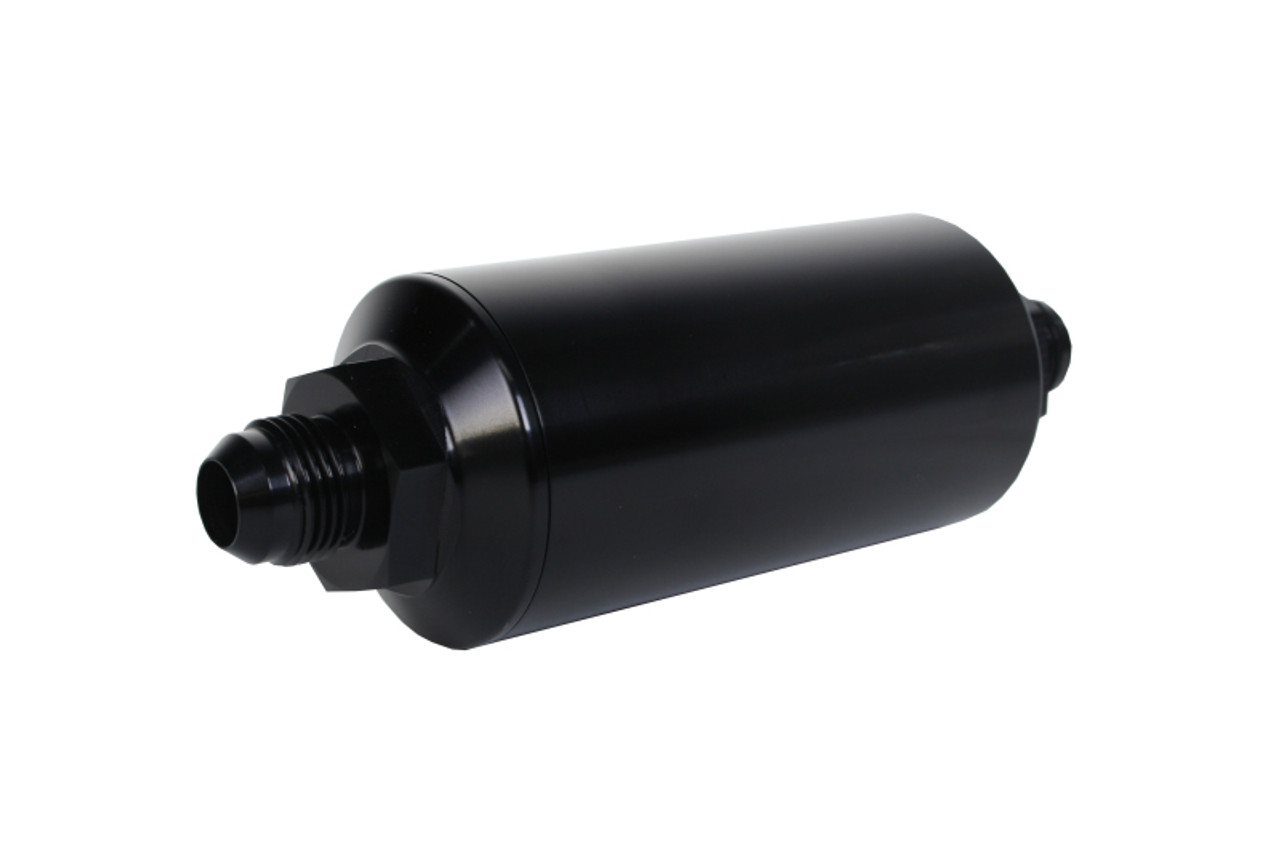 Aeromotive In-Line Filter - (AN -8 Male) 10 Micron Fabric Element Bright Dip Black Finish - 12377