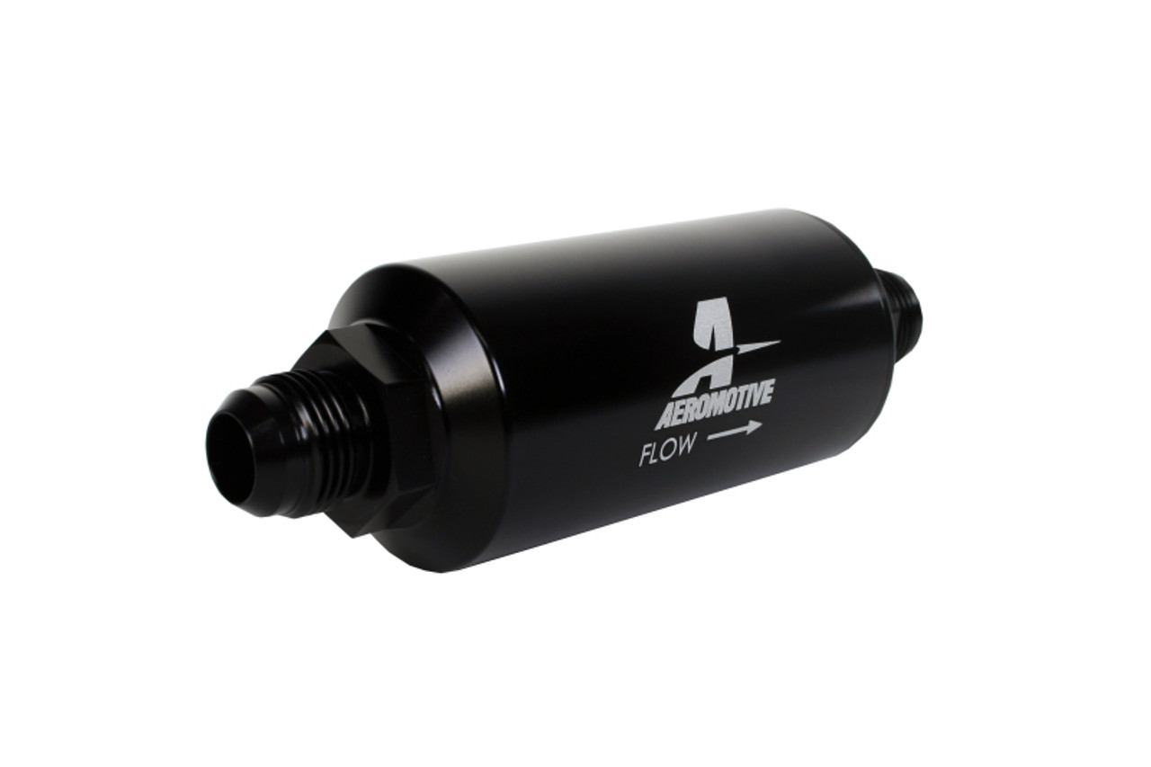 Aeromotive In-Line Filter - AN -10 size Male - 10 Micron Microglass Element - Bright-Dip Black - 12385