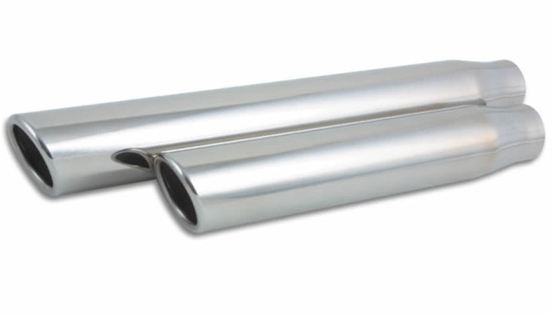Vibrant 3in Round SS Truck/SUV Exh Tip (Single wall Angle Cut Rolled Edge) - 2.5in inlet 11in long - 1575