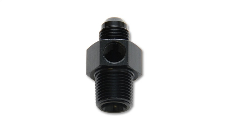 Vibrant -6AN Male to 1/4in NPT Male Union Adapter Fitting w/ 1/8in NPT Port - 16495
