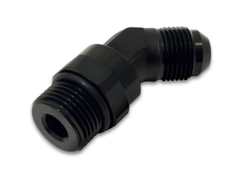 Vibrant -12AN Male to Male -12AN Straight Cut 45 Degree Adapter Fitting - Anodized Black - 16950