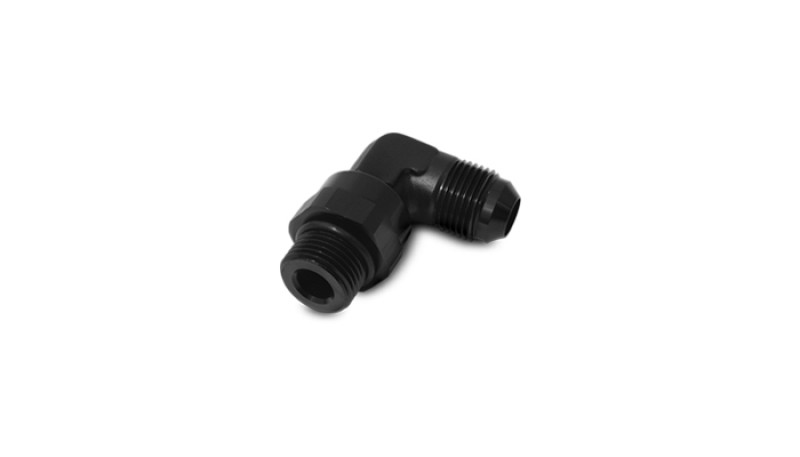 Vibrant -10AN Male Flare to Male -8 ORB Swivel 90 Degree Adapter - Anodized Black - 16967