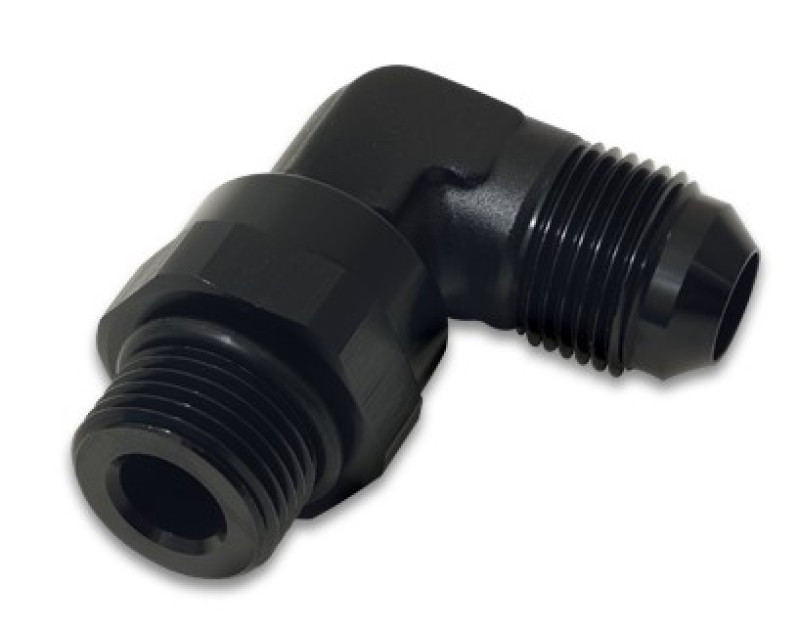 Vibrant -10AN Male Flare to Male -8 ORB Swivel 90 Degree Adapter - Anodized Black - 16967