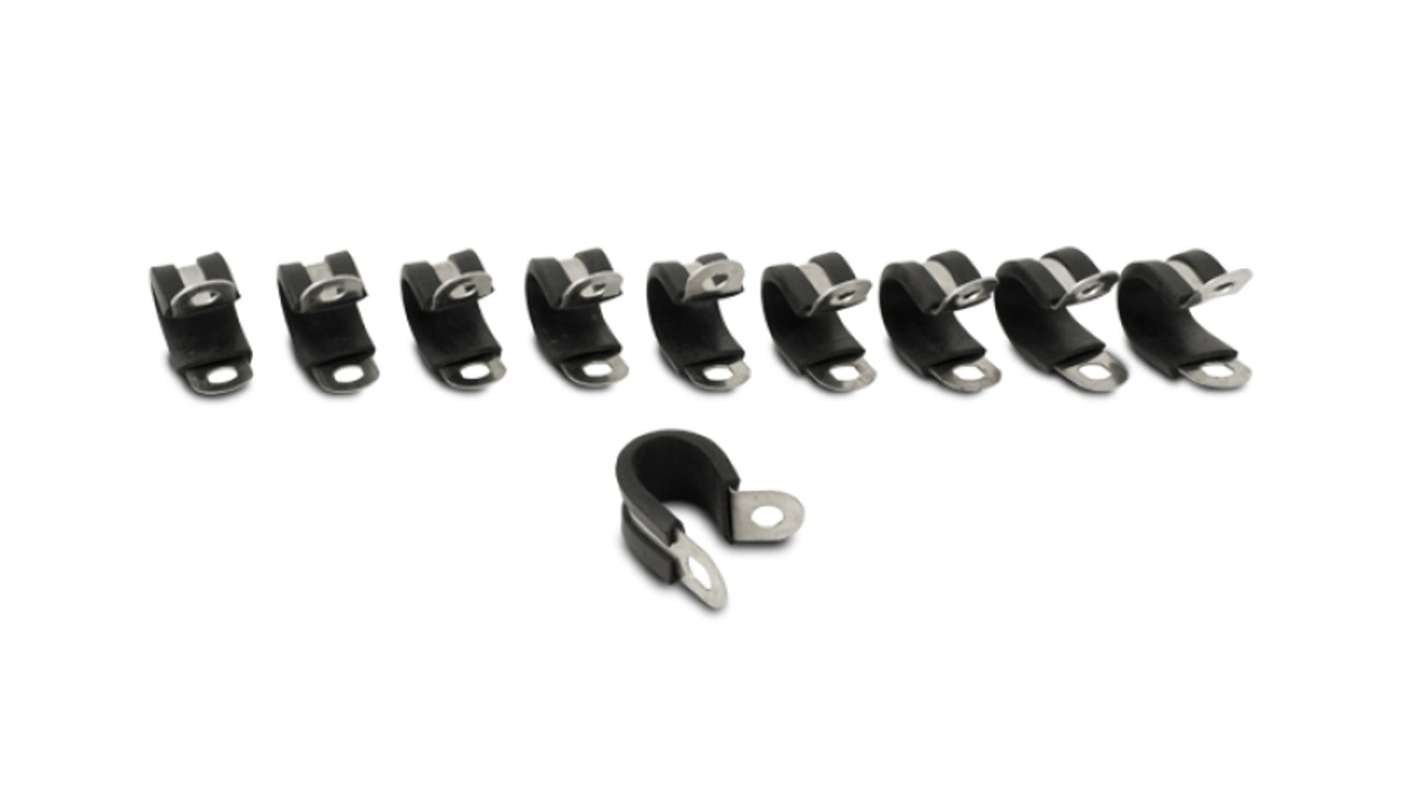 Vibrant Stainless Steel Cushion P-Clamp for 1.125in OD Hose (10 Pack) - 17198