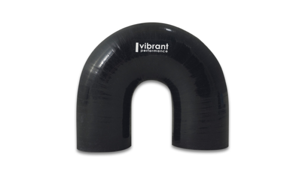 Vibrant 4 Ply Reinforced Silicone Elbow Connector - 1.75in ID x 5.50in Leg 180 Deg Elbow (BLACK) - 19660