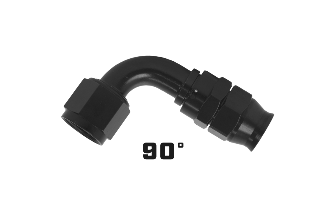 Aeromotive PTFE Hose End - AN-08 - 90 Deg - Black Anodized - 15355