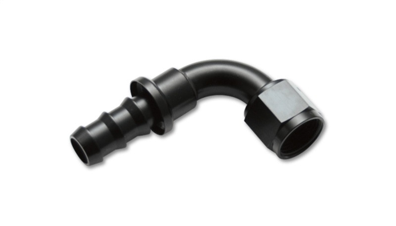 Vibrant -6AN Push-On 90 Deg Hose End Fitting - Aluminum - 22906