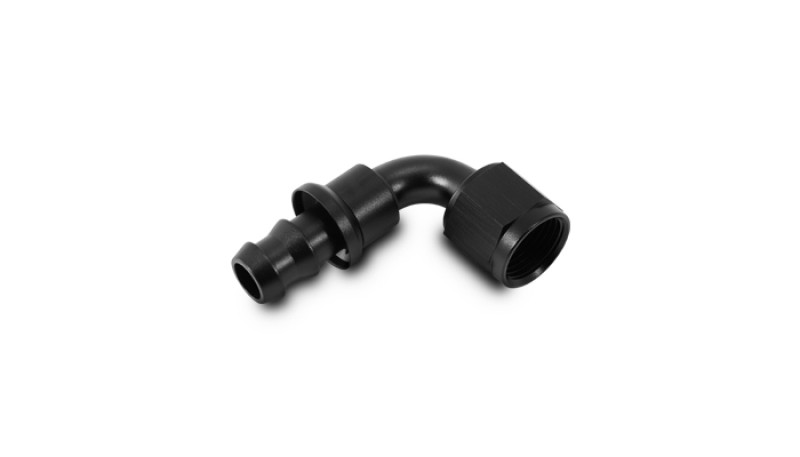 Vibrant -12AN Push-On 90 Deg Hose End Fitting - Aluminum - 22912