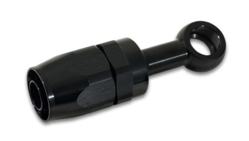 Vibrant -8AN Banjo Hose End Fitting for use with M12 or 7/16in Banjo Bolt - Aluminum Black - 24083
