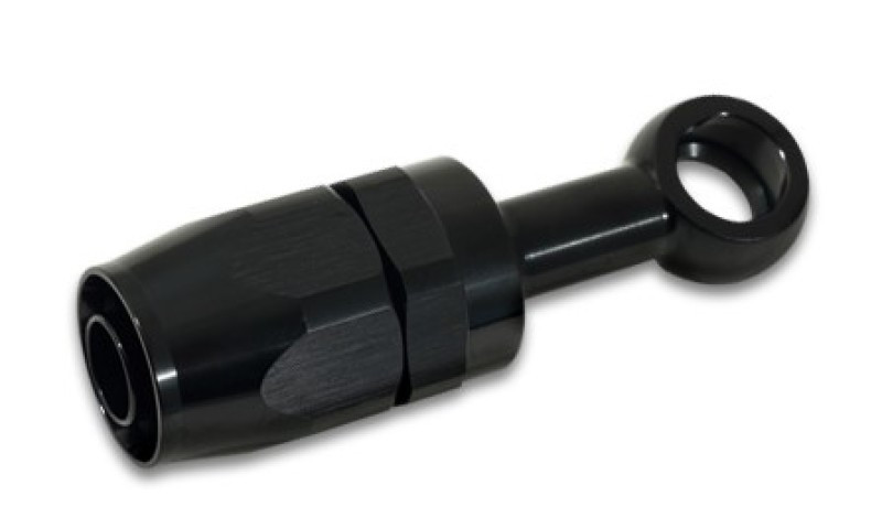 Vibrant -8AN Banjo Hose End Fitting for use with M14 or 9/16in Banjo Bolt - Aluminum Black - 24084