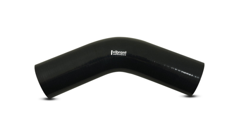 Vibrant 4 Ply Reinforced Silicone Elbow Connector - 2in I.D. - 45 deg. Elbow (BLACK) - 2750