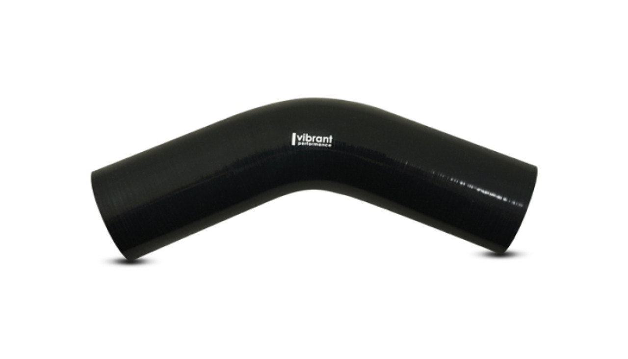 Vibrant 4 Ply Reinforced Silicone Elbow Connector - 2.5in I.D. - 45 deg. Elbow (BLACK) - 2752