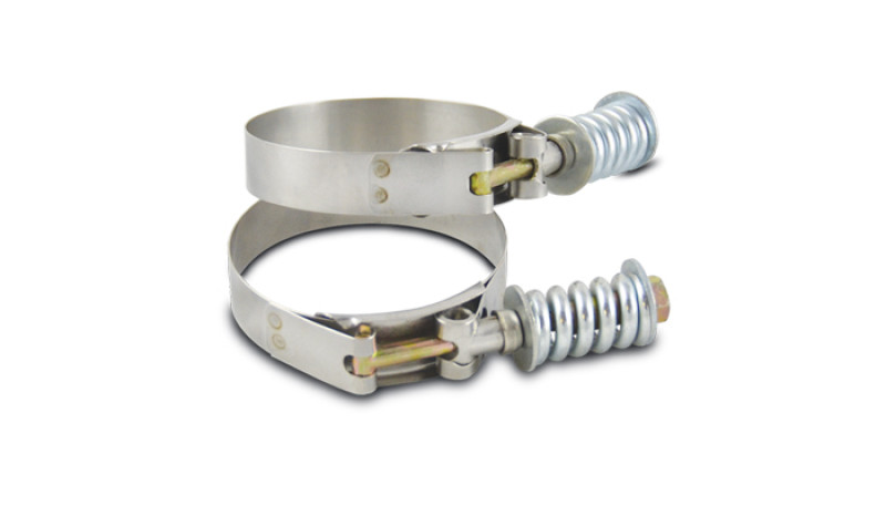Vibrant SS T-Bolt Clamps Pack of 2 Size Range: 3.78in to 4.08in OD For use w/ 3.5in ID Couplings - 27835