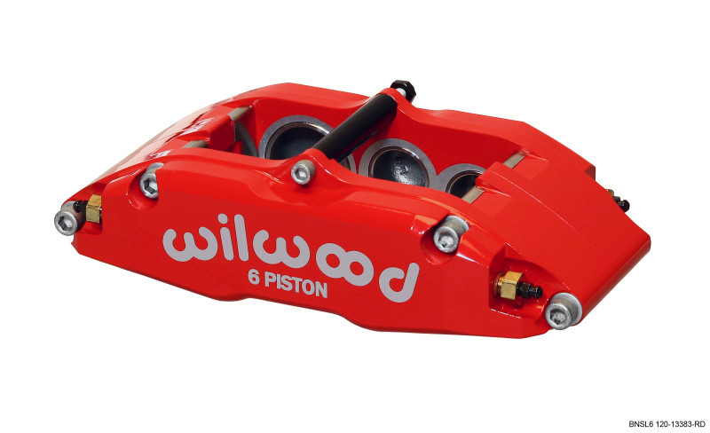 Wilwood Caliper-BNSL6-LH-Red 1.62/1.12/1.12in Pistons 1.10in Disc - 120-13383-RD