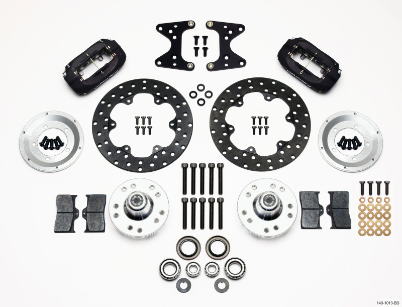 Wilwood Forged Dynalite Front Drag Kit Drilled Rotor 71-80 Pinto/Mustang II Disc & Drum - 140-1013-BD
