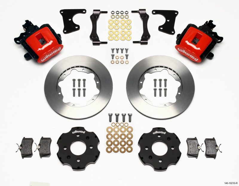 Wilwood Combination Parking Brake Rear Kit 11.00in Red Civic / Integra Drum 2.71 Hub Offset - 140-10210-R
